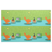 Rétro tissu de Kitty d'âge d'espace (Fat Quarter)