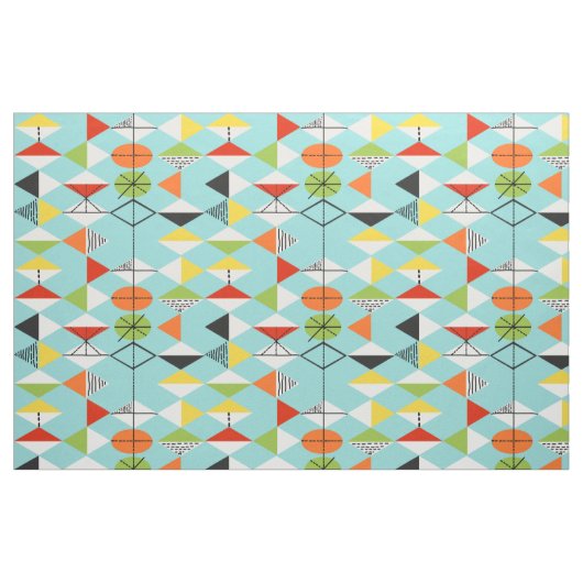 Rétro tissu de motif de harlequin (Fat Quarter)