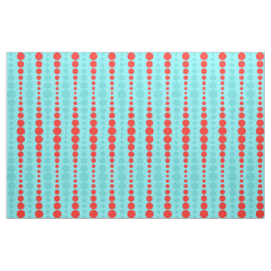 Rétro tissu de points de rouge et de turquoise