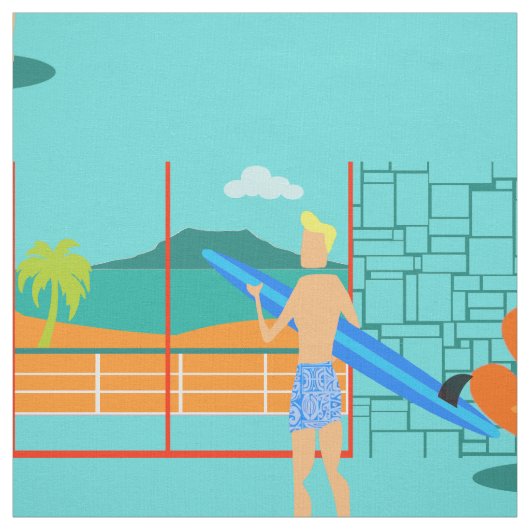 Rétro tissu de type de surfer (Échantillon)