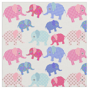 Rétro tissu d'impression d'éléphant de patchwor