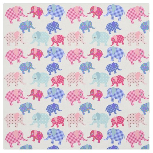 Rétro tissu d'impression d'éléphant de patchwork (Échantillon)