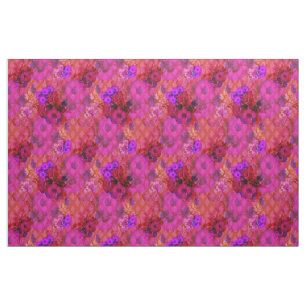 rétro tissu floral magenta