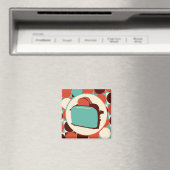 Retro Toaster vierkante magneet (Insitu (Vaatwasser))