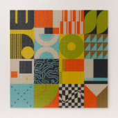 Retro toekomst: abstract pastelkunstwerk. legpuzzel (Horizontaal)