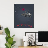 Retro Toekomst Welkom op Mars Poster (Thuiskantoor)