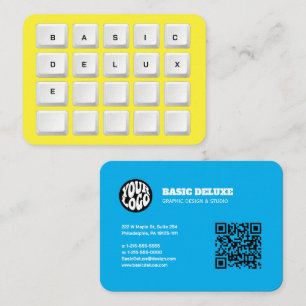 Retro toetsenbord toetsdop Typografisch Minimalist Visitekaartje