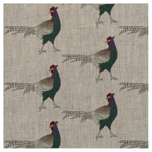 Rétro toile chic d'oiseau de faisan de tissu