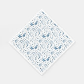  Retro Toile Patroon Cat Catnip Wit Blauw Servet (Hoek)