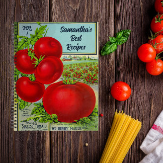  retro tomaat gepersonaliseerd kookreceptenboek notitieboek