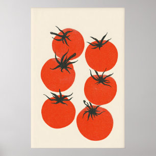 Retro Tomaat Keukenprint Mid-Century Modern Voedse Poster