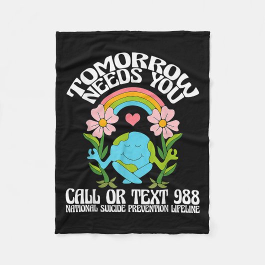 Retro Tomorrow Needs You 988 Suicide Prevention Aw Fleece Deken (Voorkant)