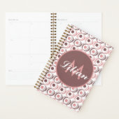 Rétro Ton Terreux Circulaire Monogrammé Rose (Devant avec enveloppe)