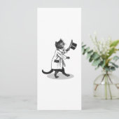 Retro Top Hat Chat Personnalisé Fête Invitation (Debout devant)