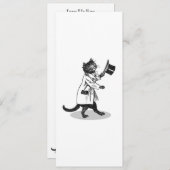 Retro Top Hat Chat Personnalisé Fête Invitation (Devant / Derrière)