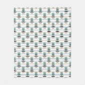 Retro Top Hoed Snor Stripe Patroon Fleece Deken (Voorkant)