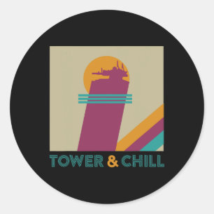 Retro Toren En Chillen - Gamer Titan Jager Warlock Ronde Sticker