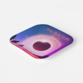 Retro Totale zonsverduistering 8 april 2024 landsc Papieren Bordje (Gebogen)