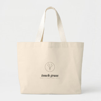 Retro Touch Grass Outdoor Humor Jumbo Boodschaptas Grote Tote Bag
