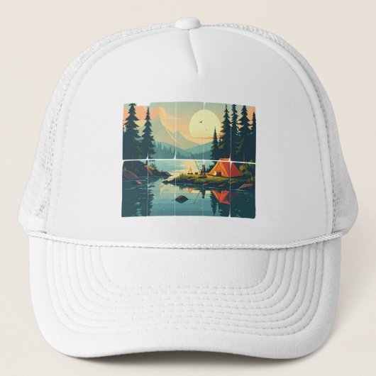  Retro Touch Grass Outdoors Typografie Trucker Pet (Voorkant)