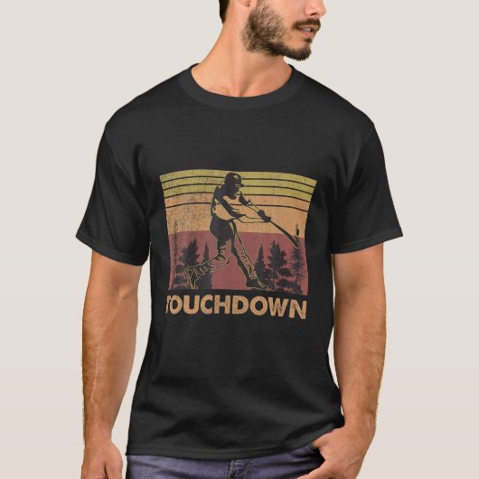 Retro  Touchdown Grappig Honkbal Softbal Hi T-shirt (Voorkant)