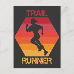 Retro Trail Runner Mountain Running Athlete Sport Briefkaart