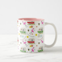 Retro Trailer en Flamingos Patroon