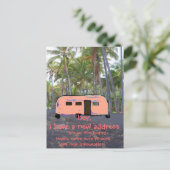 Retro Trailer Hawaiian Palm New Home Aankondigingskaart (Staand voorkant)