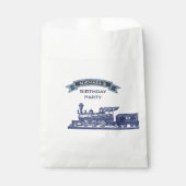 Retro Train Kids Verjaardagsfeestje Bedankzakje (Voorkant)