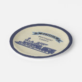 Retro Train Kids Verjaardagsfeestje Papieren Bordje (Gekanteld)