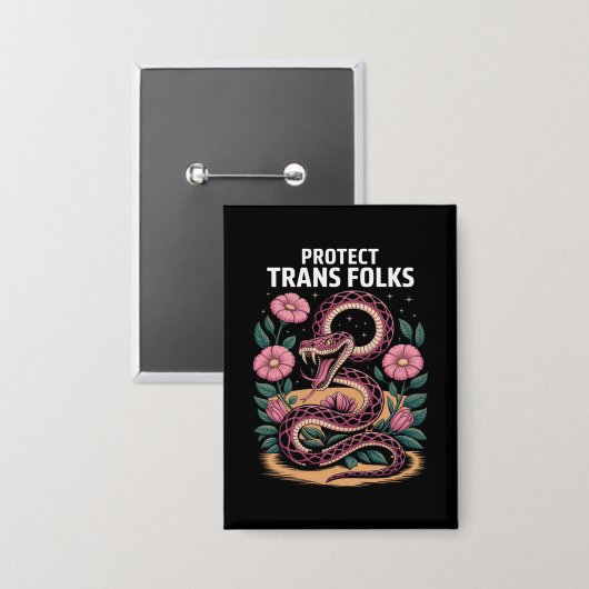 Retro Trans Pride Trans Rechten Bescherm Trans Men Button (Voorkant / Achterkant)