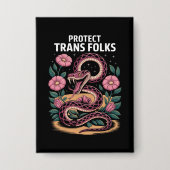 Retro Trans Pride Trans Right Protect Trans Folks Button (Voorkant)