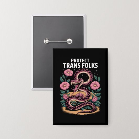 Retro Trans Pride Trans Right Protect Trans Folks Button (Voorkant / Achterkant)
