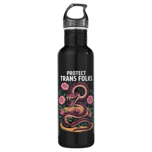 Retro Trans Pride Trans Right Protect Trans Folks Waterfles (Voorkant)