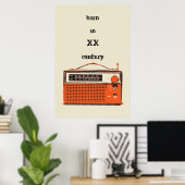 retro transistorradio poster (Thuiskantoor)