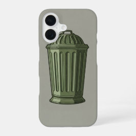 Retro Trash Can Simple iPhone 16 Hoesje