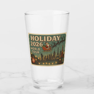 Retro Travel Christmas Mok — Vakantie 2026 Glas