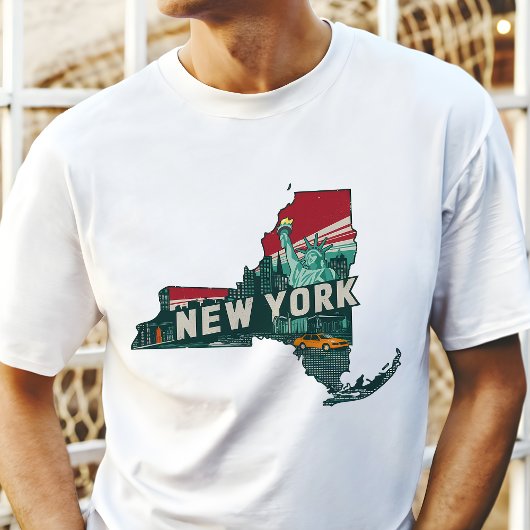 Retro Travel Iconisch New York Graphic T-shirt