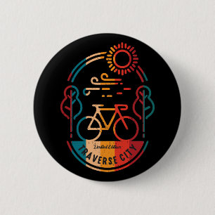 Retro Traverse City Bike Trail Ronde Button 5,7 Cm