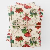 Retro Treasures Kerstmis Inpakpapier Vel (In situ)
