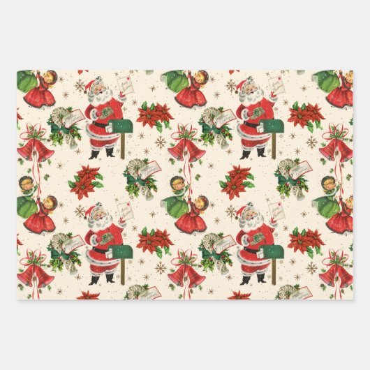 Retro Treasures Kerstmis Inpakpapier Vel (Voorkant)