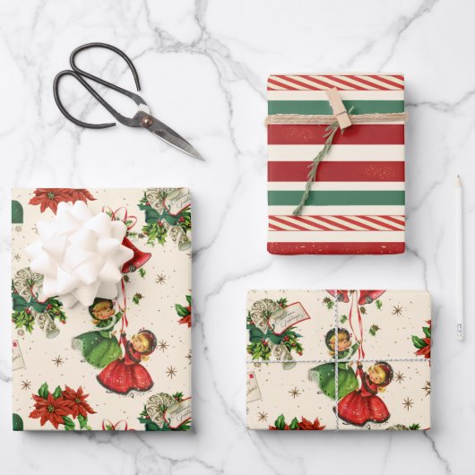 Retro Treasures Kerstmis Inpakpapier Vel (Voorkant)