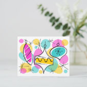 Retro Tree Baubles briefkaart (Staand voorkant)