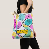 Retro Tree Baubles canvas tas turquoise (Dichtbij)