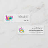 Retro Tree Baubles Groepertekst skinny Mini Visitekaartje (Voorkant / Achterkant)