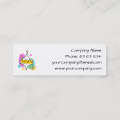 Retro Tree Baubles Groepertekst skinny Mini Visitekaartje (Achterkant)