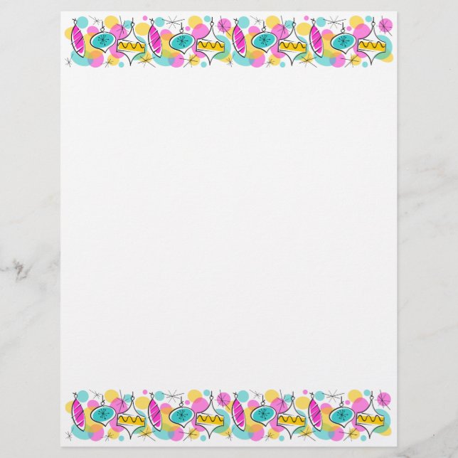 Retro Tree Baubles Line Header Footer letterhead (Voorkant)