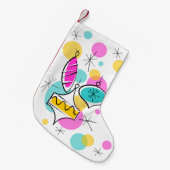 Retro Tree Baubles met rode rug Kleine Kerstsok (Voorkant (Hangend))