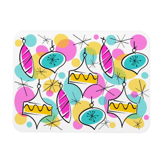 Retro Tree Baubles Multi Flexnet Magneet (Horizontaal)