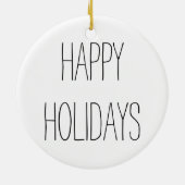 Retro Tree Baubles Prettige feestdagen sierronde Keramisch Ornament (Achterkant)